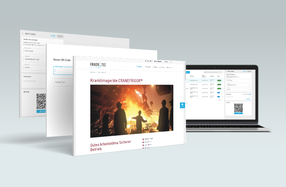 Referenzbild Screenshots des Frigotec-Portals