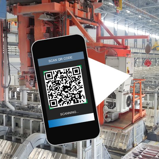 Referenzbild Smartphone mit QR-Scan für Frigotec-Portal