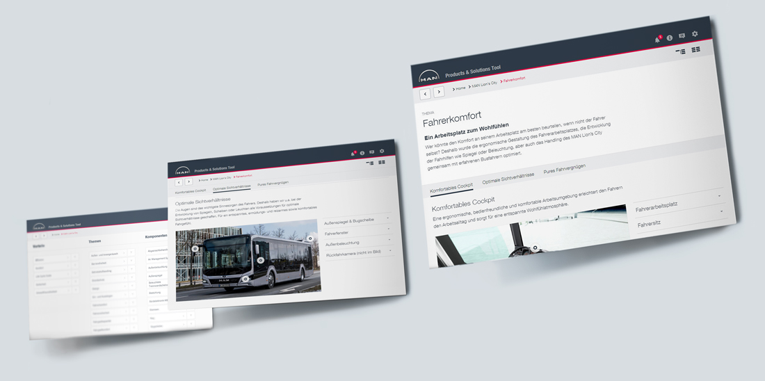 Referenzbild Screenshots aus der MAN-Vertriebs-App