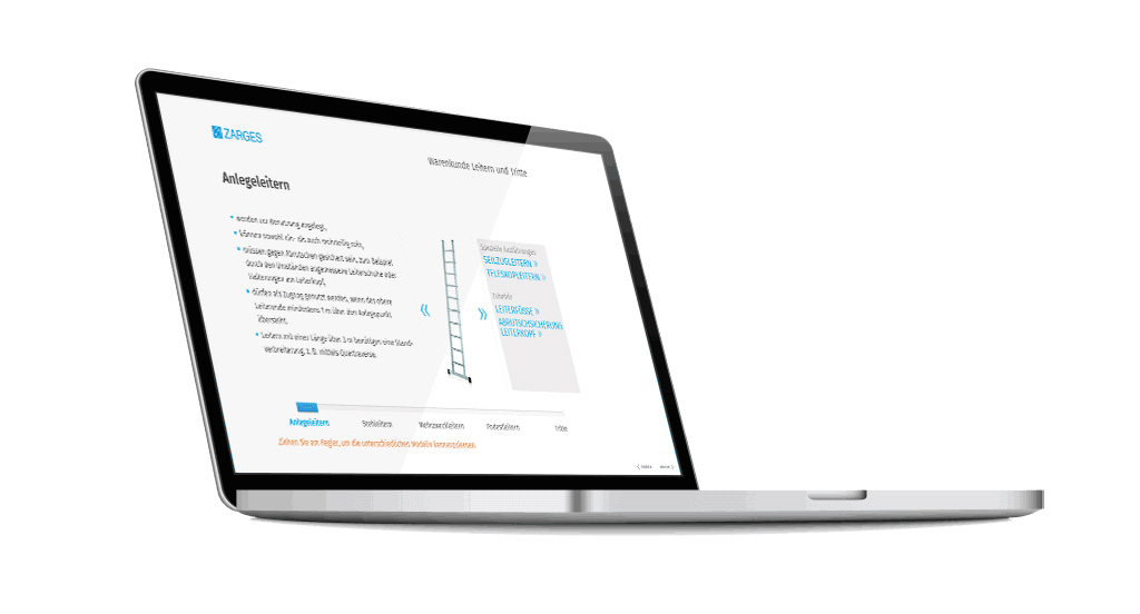 Laptop mit E-Learning von Zarges