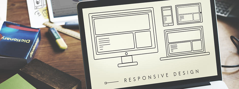 Blick auf Laptop-Bildschirm mit responsiven Design