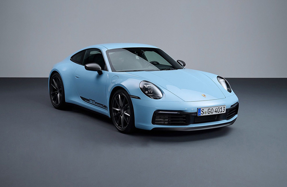 Foto Blauer Porsche als Key Visual für 15. TANNER-Hochschulwettbewerb