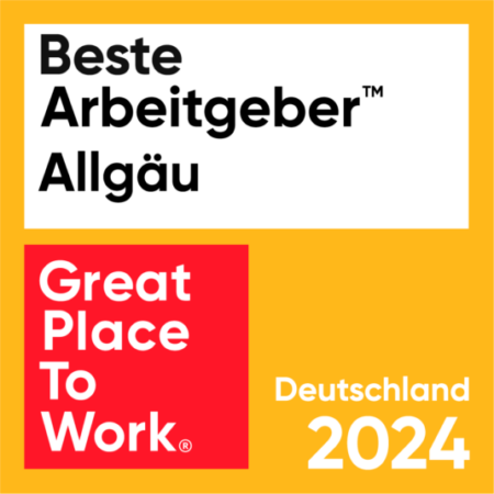 Siegel Great Place to Work Beste Arbeitgeber Allgäu 2024